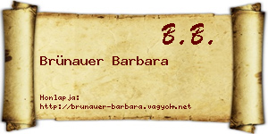 Brünauer Barbara névjegykártya